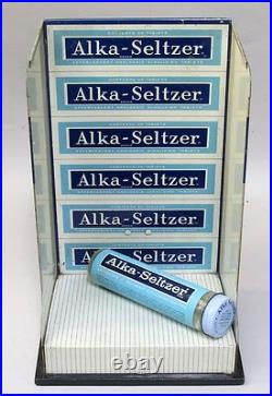 Old vintage ALKA-SELTZER countertop store display & attached tape dispenser