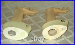 Org- Vintage Pair-jewelry Hands Cuffed Arm Store Display-ceramic-rings-bracelets