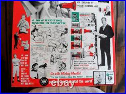 Orig. /Rare! 1966 MICKEY MANTLE Fedtro Megaphones Vintage Store Display Sign