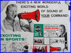 Orig. /Rare! 1966 MICKEY MANTLE Fedtro Megaphones Vintage Store Display Sign