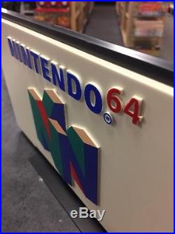 Original Official NINTENDO 64 Display Store Sign Double-Side Vintage Video Games