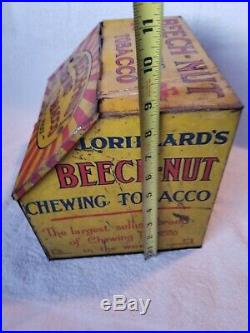 Original Vintage BEECH NUT Chewing Tobacco General Store Display Tin Bin