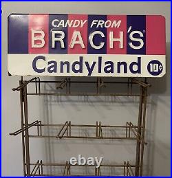 Original Vintage Brach's Candyland Candy Rack Metal Display Store Stand Sign