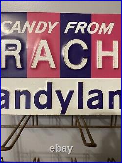 Original Vintage Brach's Candyland Candy Rack Metal Display Store Stand Sign