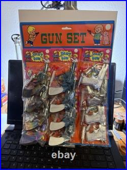 Original Vintage Store Display Gun Set Dart Guns with Whistles