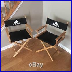 PAIR of Vintage ADIDAS GOLF Advertising Directors Chairs Man Cave Solid Wood