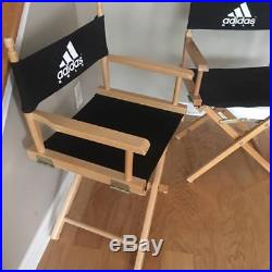 PAIR of Vintage ADIDAS GOLF Advertising Directors Chairs Man Cave Solid Wood