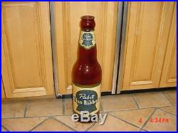 PBR Store Display RARE Vintage 30 Glass Pabst Blue Ribbon Empty Beer Bottle