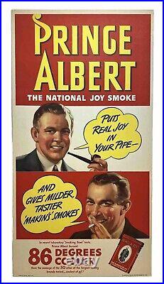 PRINCE ALBERT? Tobacco Sign Vintage Advertising Cardboard Colorful USA Original