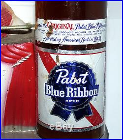 Pabst Blue Ribbon Beer Barber Shop Pole Quartet Singers Vtg Store Display PBR