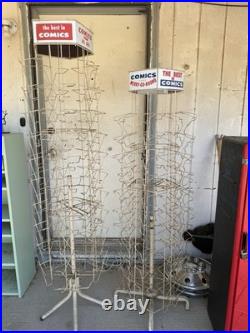 Pair Of Vintage Best In Comics Spinning Display Rack 1950-60's. Nice Patina