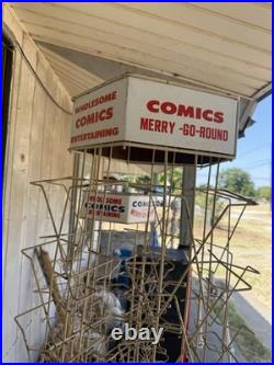 Pair Of Vintage Best In Comics Spinning Display Rack 1950-60's. Nice Patina