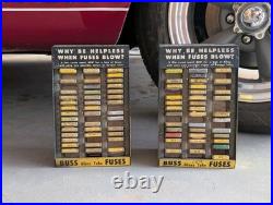 Pair Of Vintage Buss Fuse Glass Tube Display Rack With 77 Fuses