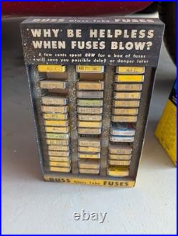 Pair Of Vintage Buss Fuse Glass Tube Display Rack With 77 Fuses