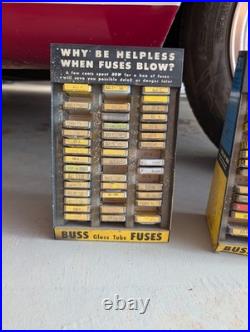 Pair Of Vintage Buss Fuse Glass Tube Display Rack With 77 Fuses