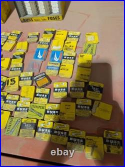 Pair Of Vintage Buss Fuse Glass Tube Display Rack With 77 Fuses