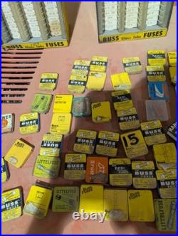 Pair Of Vintage Buss Fuse Glass Tube Display Rack With 77 Fuses