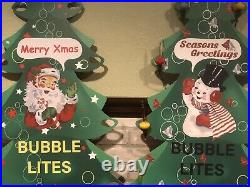 Pair Vintage Style Noma Bubble Light Store Display 1 Each of Santa and Snowman