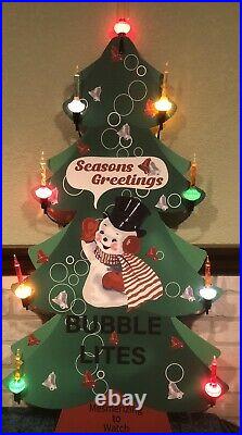 Pair Vintage Style Noma Bubble Light Store Display 1 Each of Santa and Snowman