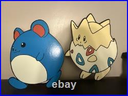 Pokemon First Movie Marill & Togepi Cardboard Cutout Display 2000 Vintage Rare