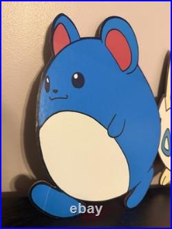 Pokemon First Movie Marill & Togepi Cardboard Cutout Display 2000 Vintage Rare