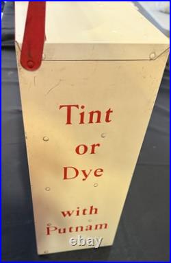 Putnam Dyes Vintage Counter/Wall Display Cabinet Great Graphics