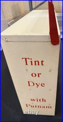 Putnam Dyes Vintage Counter/Wall Display Cabinet Great Graphics