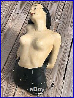 RARE Antique 1920s Clothing Store Display Mannequin Nautical Lady Mermaid VTG