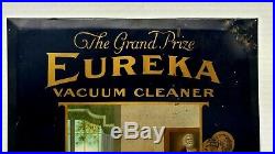 RARE Antique Vintage EUREKA VACUUM CLEANER Metal Store Display Sign Original