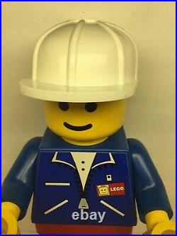 RARE LEGO Minifigure Store Display 19 Inches Tall Blue Shirt Hard Hat #632