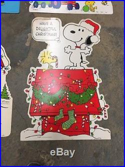 RARE Lot Of Vintage 1965 Snoopy Hallmark Store Display Signs 2ft Signs + MORE