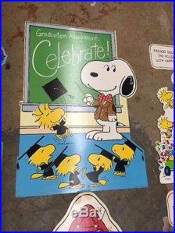 RARE Lot Of Vintage 1965 Snoopy Hallmark Store Display Signs 2ft Signs + MORE