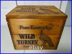 RARE NOS Wild Turkey Vtg Wood Whiskey Crate Liquor Store Bottle Display Sign