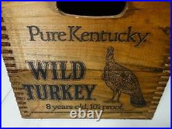 RARE NOS Wild Turkey Vtg Wood Whiskey Crate Liquor Store Bottle Display Sign