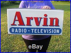 RARE Vintage ARVIN Radio & Television Lighted Store Display Sign Light 24 x 11