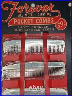 RARE Vintage Forever Comb Store Display Excellent Cond Still Sealed METAL Combs