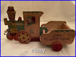 RARE Vintage LOFT Fresh Candy Company Candyland Express Toy Train Working Wheels