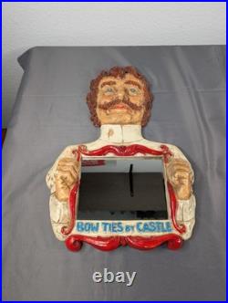 RARE Vintage Original Advertising Sign Bow Ties By Castle Store Mirror