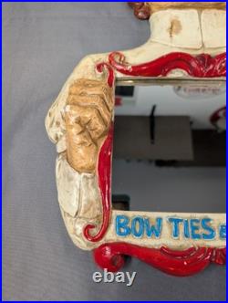 RARE Vintage Original Advertising Sign Bow Ties By Castle Store Mirror