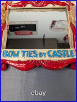RARE Vintage Original Advertising Sign Bow Ties By Castle Store Mirror