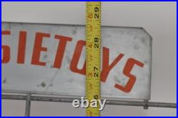 RARE Vintage Original TOOTSIETOY Toy Store Metal Advertising Display Stand Sign