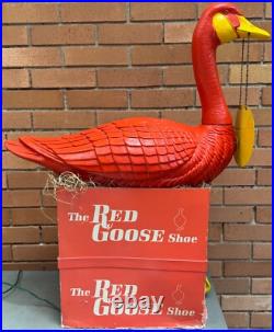 RARE Vintage RED GOOSE SHOES Advertising Display Stand Eggs Toys Prizes
