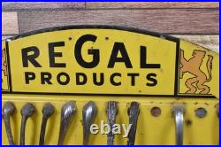 RARE Vintage REGAL Car Door Window Crank Handle Tin Dealer Store Display Sign
