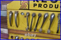 RARE Vintage REGAL Car Door Window Crank Handle Tin Dealer Store Display Sign