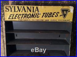 RARE Vtg Ca 50s Sylvania Electronic Tubes Store Display Rack Radio TV Audio Sign