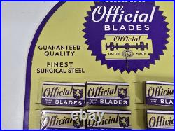 RARE Vtg Official Razor Blade Store Counter Display FULL Twenty Packs of Four