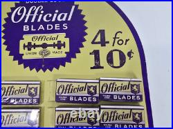 RARE Vtg Official Razor Blade Store Counter Display FULL Twenty Packs of Four