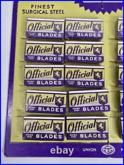 RARE Vtg Official Razor Blade Store Counter Display FULL Twenty Packs of Four