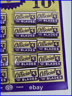 RARE Vtg Official Razor Blade Store Counter Display FULL Twenty Packs of Four