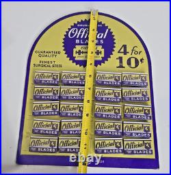 RARE Vtg Official Razor Blade Store Counter Display FULL Twenty Packs of Four